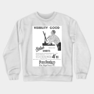 Hope Brothers Ltd. - Solus Shirts - 1931 Vintage Advert Crewneck Sweatshirt